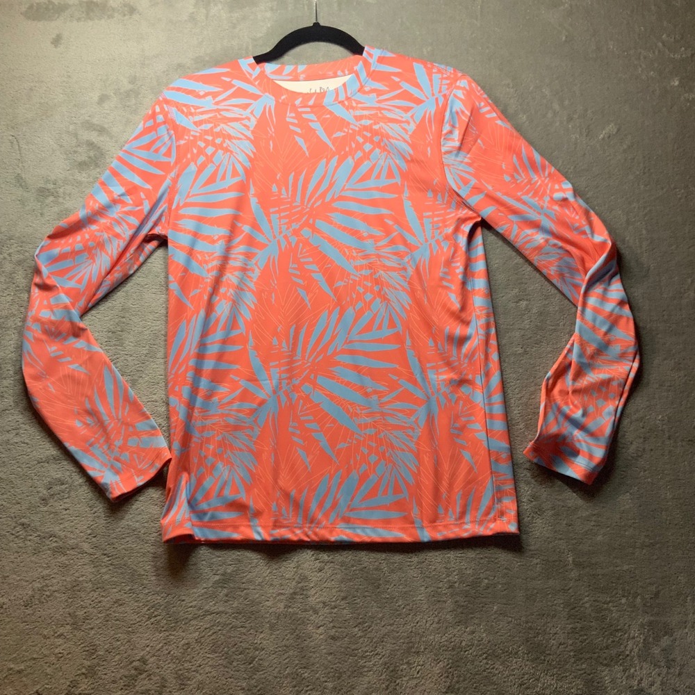 Salt Life SLX Womens Medium Long Sleeve Performance Shirt Coral Tropical Palm